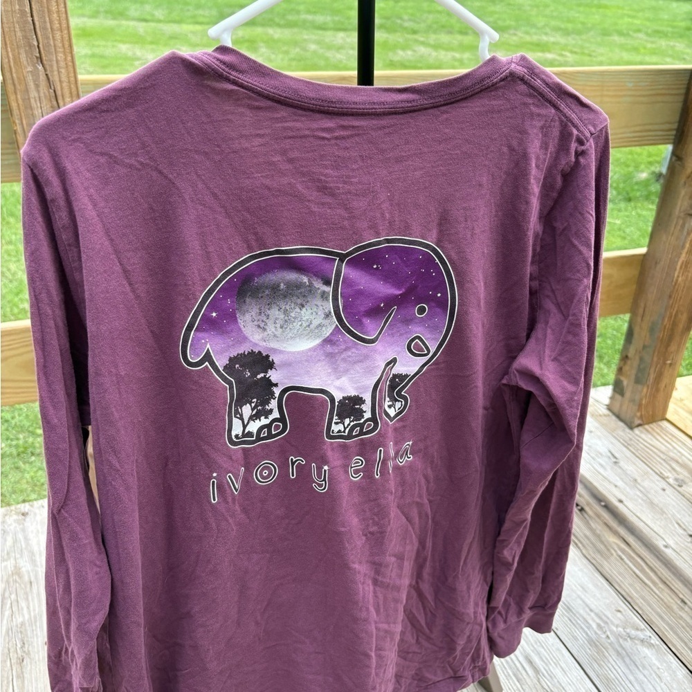 Ivory Ella Long Sleeve Tee in Plum - Picture 3 of 3